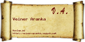 Veiner Aranka névjegykártya